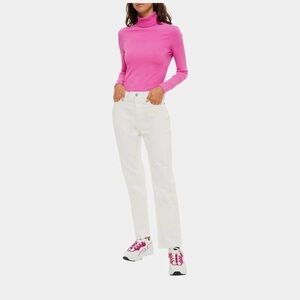 ACNE STUDIOS Bla Konst Log White Mid Rise Straight Leg Jeans Size 24